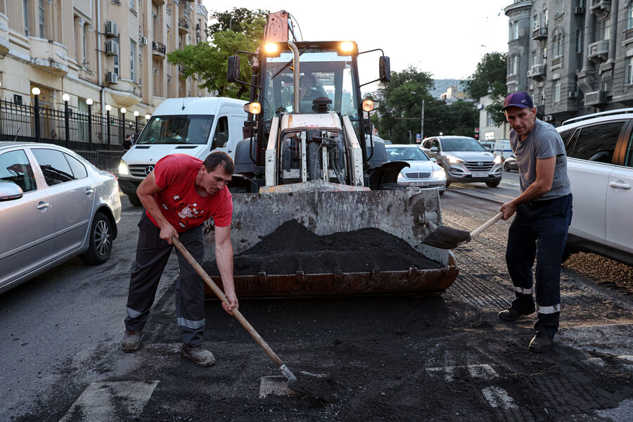 Ремонт дорожного покрытия в Ростове-на-Дону, июнь 2023 года