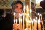 Во время праздничного богослужения по случаю Рождества Христова в Вознесенском кафедральном соборе в Новосибирске