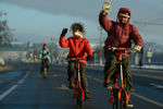 Участники Второго зимнего Московского велопарада
