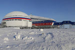 Российская военная база «Арктический трилистник» на острове Земля Александры архипелага Земля Франца-Иосифа, апрель 2017 года