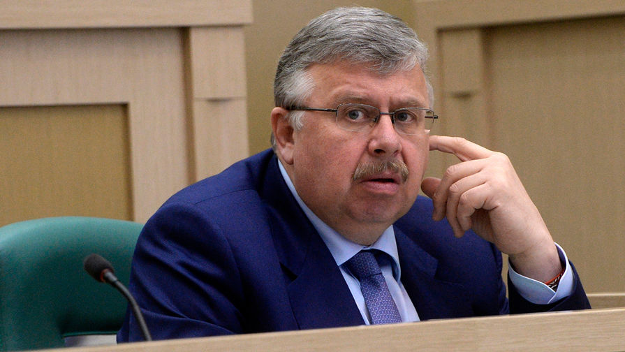 Андрей Бельянинов во время «правительственного часа» на заседании Совета Федерации РФ, 2015 год