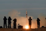 Старт ракеты-носителя «Союз-ФГ» с пилотируемым кораблем «Союз МС-11» со стартового стола первой «Гагаринской» стартовой площадки космодрома «Байконур», 3 декабря 2018 года