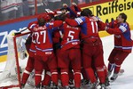 Россияне празднуют чемпионство