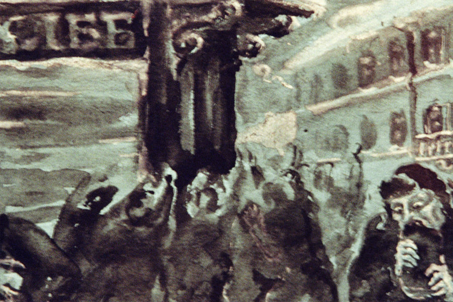Репродукция картины Александра Блэка «Очередь за хлебом»
