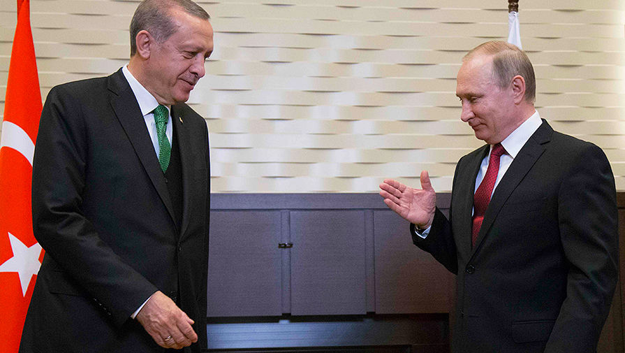 Владимир Путин и Реджеп Тайип Эрдоган во время встречи в Сочи