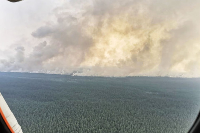 Дым от лесных пожаров в Республике Саха (Якутия), 30 июля 2019 года