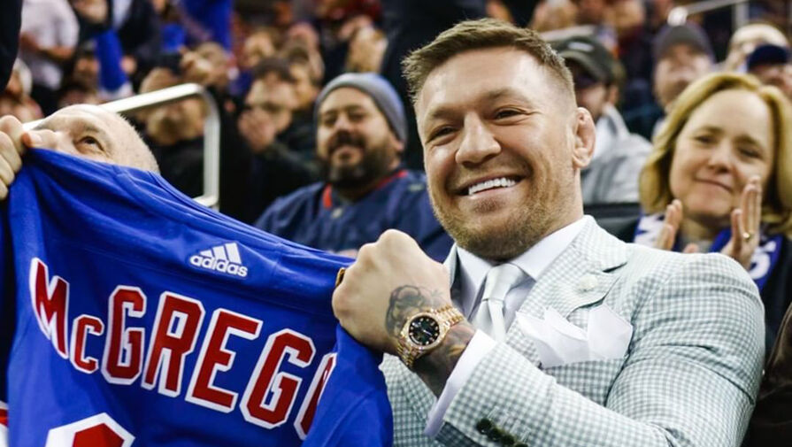 Экс-чемпион UFC Конор Макгрегор посетил матч НХЛ Нью-Йорк Рейнджерс - Вашингтон