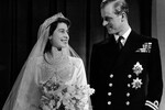 Принцесса Елизавета и принц Филипп в день свадьбы, 20 ноября 1947 года