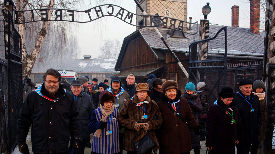 Выжившие узники бывшего немецкого концлагеря Освенцим (Аушвиц-Биркенау) во время 72-й годовщины освобождения лагеря советскими войсками и Международного дня памяти жертв Холокоста, 27 января 2017 года