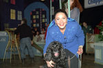 Надежда Бабкина со своей собакой на съемках телепередачи «Дог-шоу. Я и моя собака», 1997 год