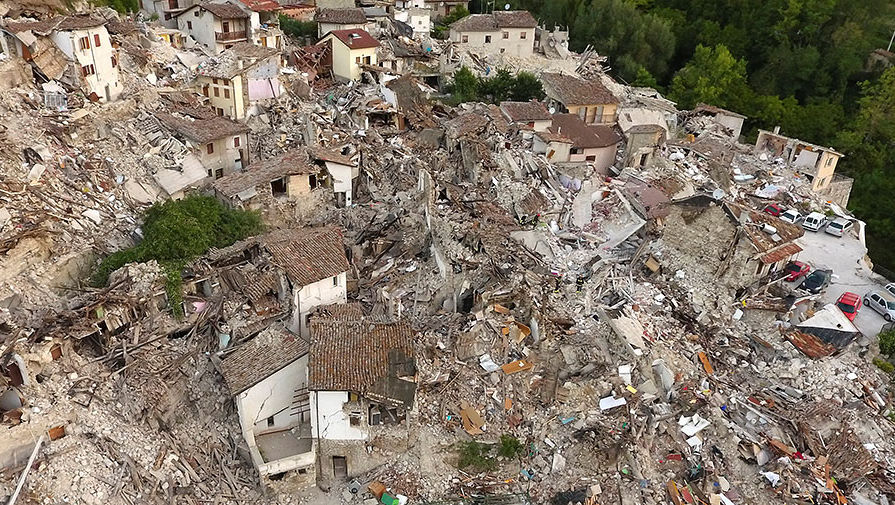 Разрушения в городе Пескара-дель-Тронто