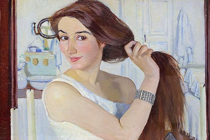 «За туалетом. Автопортрет» (1909)