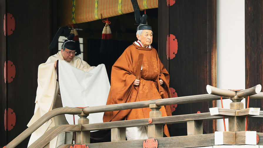 Император Японии Акихито во время церемонии отречения от престола, 30 апреля 2019 года