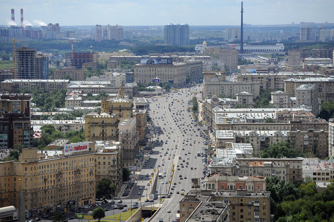 Вид на Кутузовский проспект в Москве
