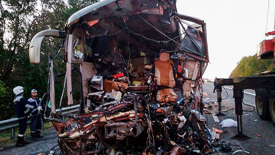 Последствия ДТП с&nbsp;участием пассажирского автобуса в&nbsp;Краснодарском крае, 26 сентября 2017 года