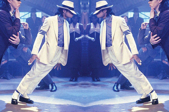 Майкл Джексон в клипе Smooth Criminal (1988), коллаж