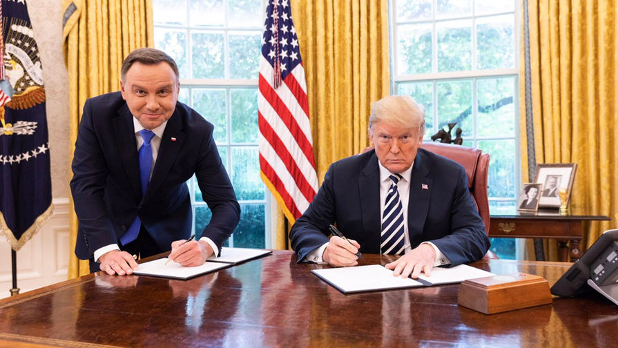 Президент Польши Анджей Дуда и президент США Дональд Трамп в белом доме, 19 сентября 2018 года