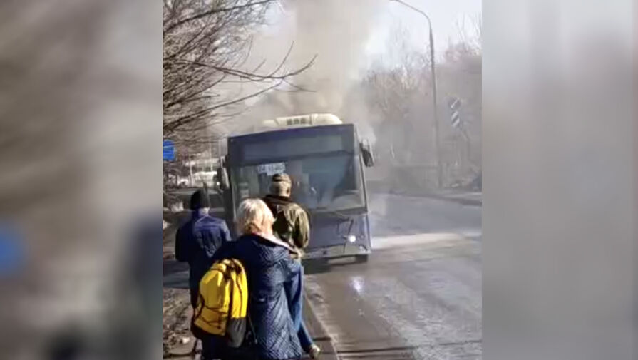 В Московской области загорелся автобус