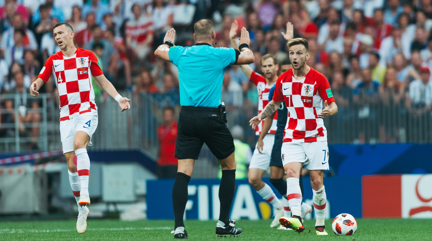 Во время финального матча чемпионата мира по футболу между сборными Франции и Хорватии, 15 июля 2018 года