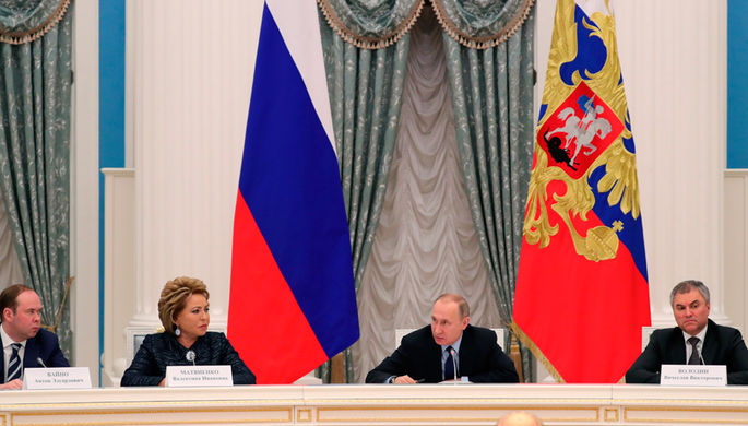 21 декабря 2016. Президент РФ Владимир Путин во время встречи в Кремле с руководством Совета...