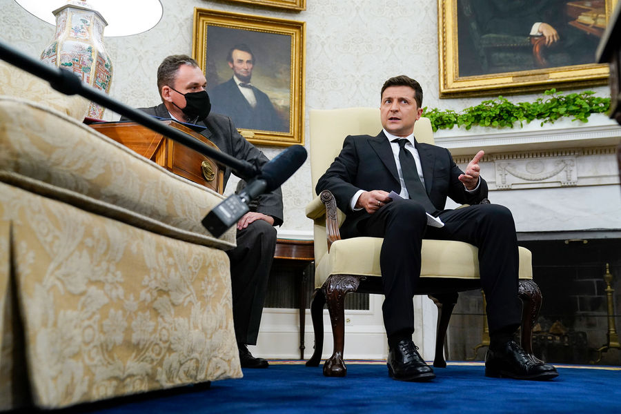 Президент Украины Владимир Зеленский во время встречи с президентом США Джо Байденом в Вашингтоне, 1 сентября 2021 года