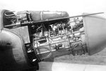 Раскапотированный двигатель РД-10 истребителя Як-15