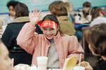 Visitors during the opening of the first McDonald's restaurant on Pushkin Square in Moscow on January 31, 1990