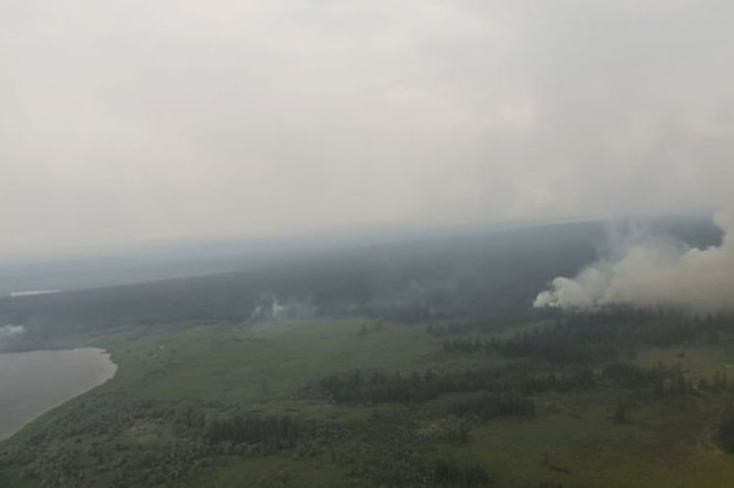Дым от лесных пожаров в Республике Саха (Якутия), 30 июля 2019 года