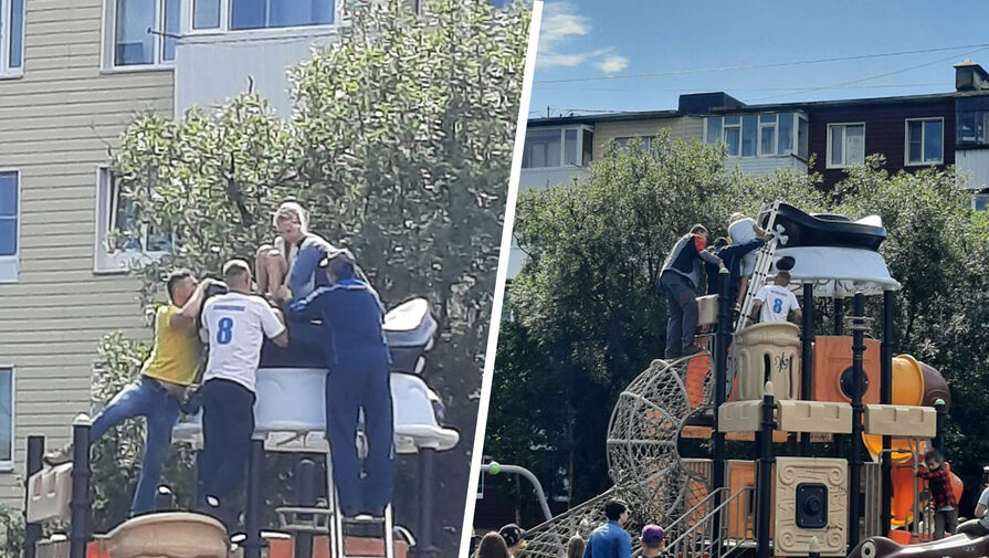 На Камчатке спасатели помогли выбраться девочке, застрявшей на крыше детской площадки