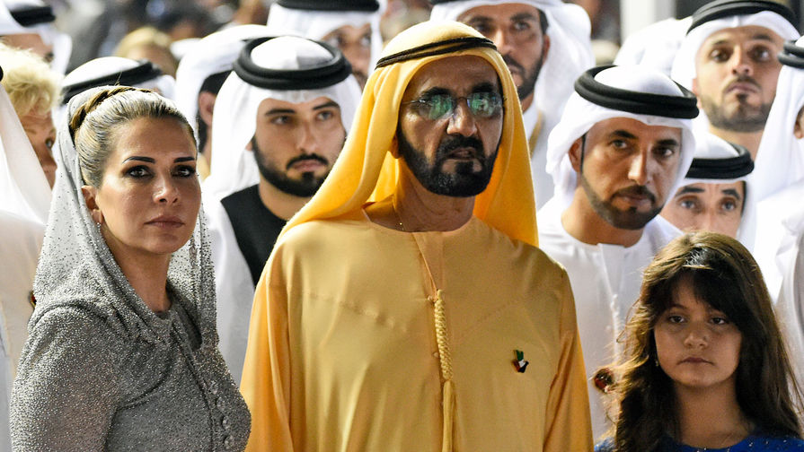 Премьер-министр ОАЭ, правитель Дубая шейх Мохаммед бен Рашид Аль Мактум и принцесса Хайя бинт аль-Хусейн, 2016 год 