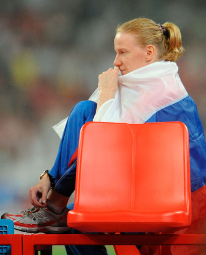 Светлана Феофанова, завоевавшая бронзовую медаль в&nbsp;прыжках с&nbsp;шестом, на&nbsp;Олимпийских играх в&nbsp;Пекине, 2008 год