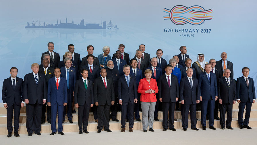 Главы стран – участников саммита G20 в Гамбурге, 7 июля 2017 года