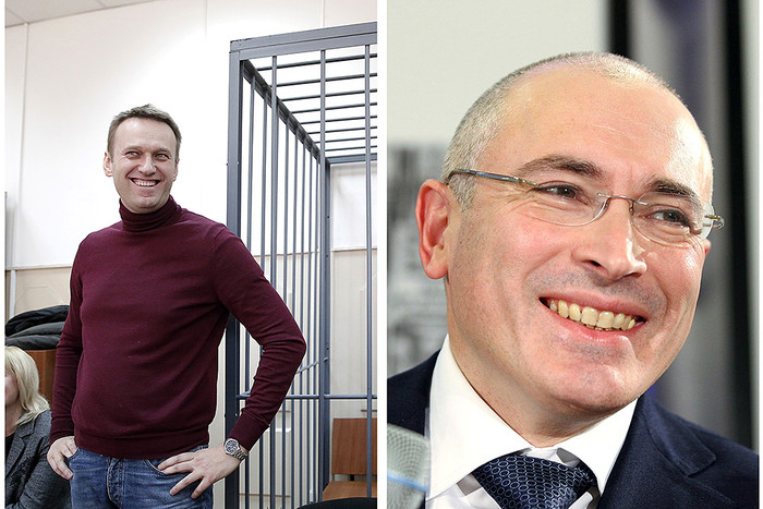 Оппозиционер Алексей Навальный и бывший глава нефтяного концерна ЮКОС Михаил Ходорковский