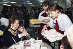 Charity breakfast for disabled and orphans at McDonald's in Moscow, 1995