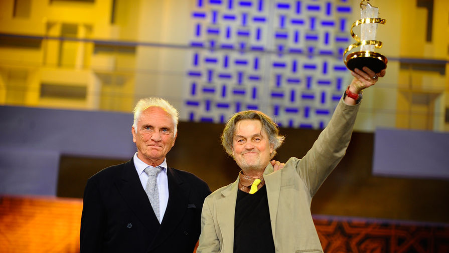 Джонатан Демме и актер Теренс Стэмп на&nbsp;12-м международном кинофестивале в&nbsp;Марракеше, 2012 год