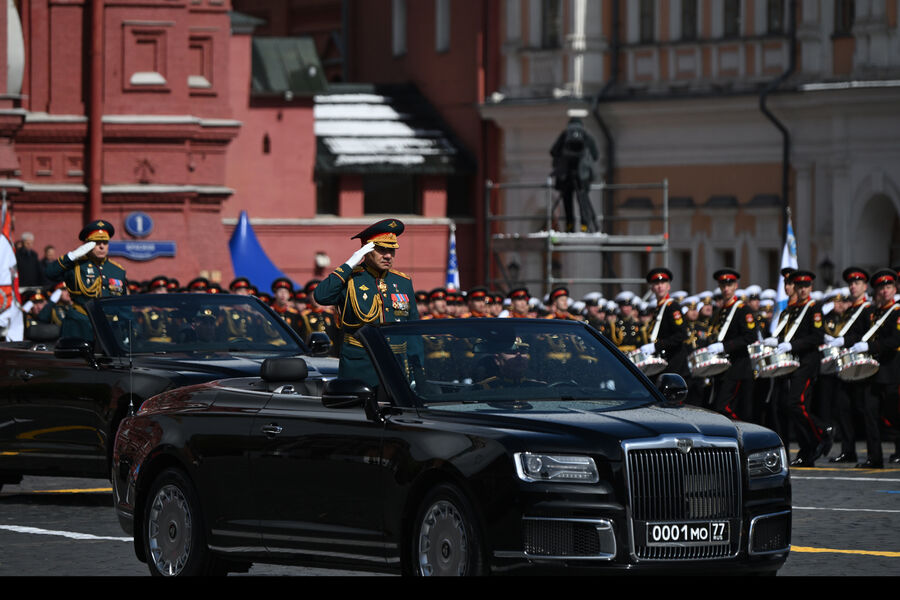 Министр обороны РФ Сергей Шойгу на военном параде в Москве в честь 79-летия Победы в Великой Отечественной войне, 9 мая 2024 года