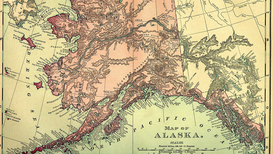 Карта Аляски 1895 года, фрагмент