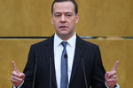 Председатель правительства России Дмитрий Медведев во время выступления в Госдуме, 11 апреля 2018 года
