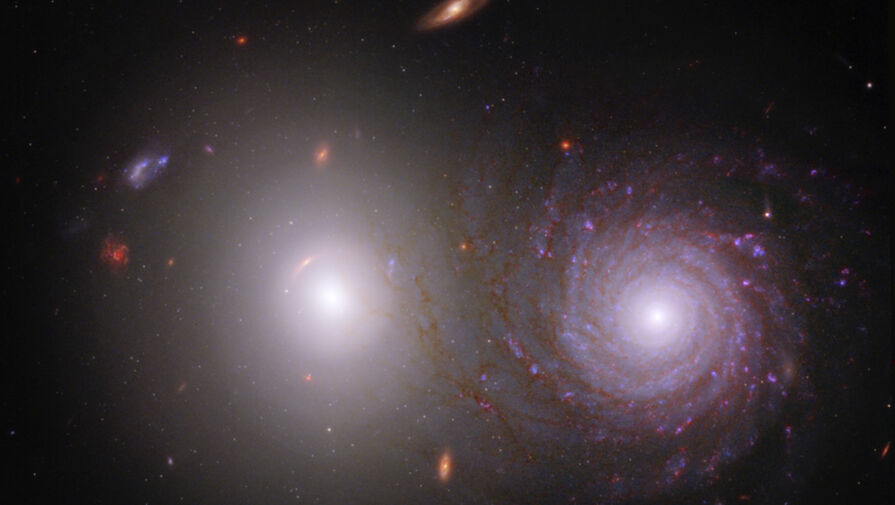 Телескопы James Webb и Hubble увидели изображение галактики, разорванное гравитацией