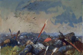 «Сватов напоили, а сами полегли за землю Русскую. Иллюстрация к «Слову о полке Игореве» , 1957-1962