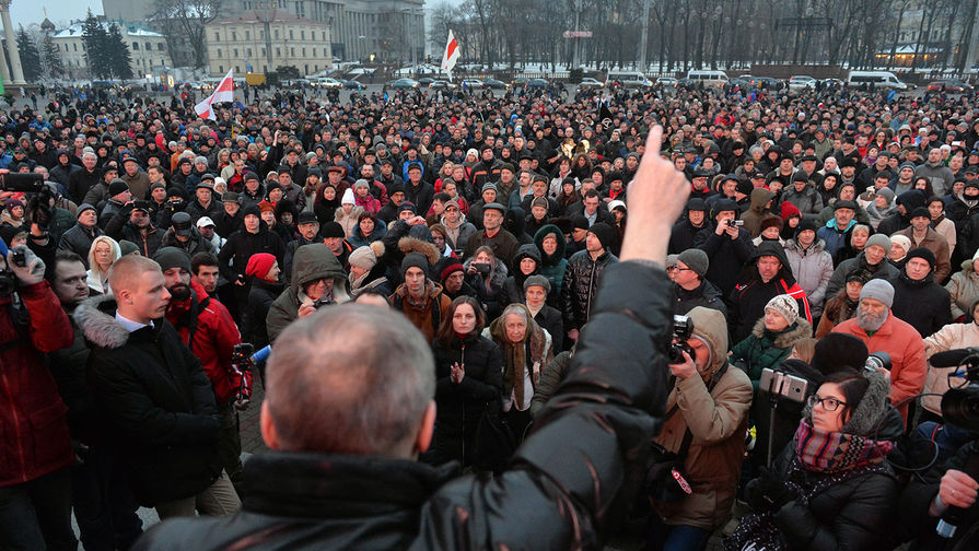 Участники протестной акции в Минске, 17 февраля 2017 года