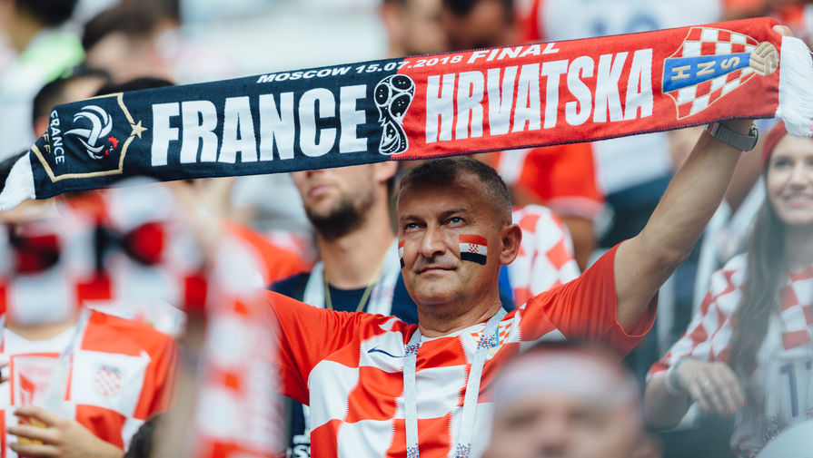 Болельщики во время финального матча чемпионата мира по футболу между сборными Франции и Хорватии, 15 июля 2018 года