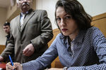 Виктория Павленко, признанная виновной в краже собаки-поводыря у инвалида по зрению Юлии Дьяковой, во время оглашения приговора в Гагаринском суде
