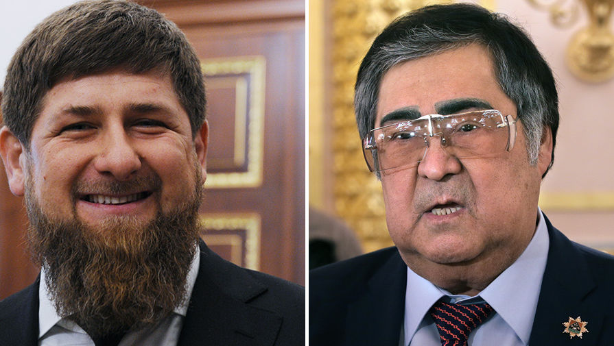 Глава Чечни Рамзан Кадыров и губернатор Кемеровской области Аман Тулеев 
