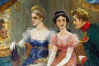 «В театре. Знакомство Наташи и Анатоля». Иллюстрация к роману Л.Н. Толстого «Война и мир», 1951-1953