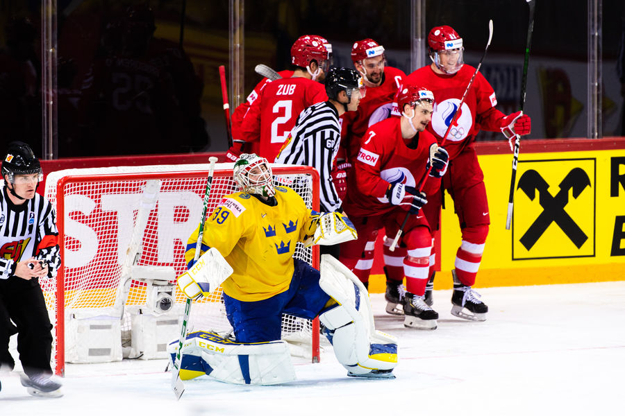 Матч Россия — Швеция на чемпионате мира по хоккею