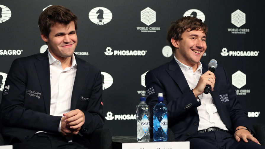 Магнус Карлсен (слева) и Сергей Карякин — главные шахматные герои 2016 года
