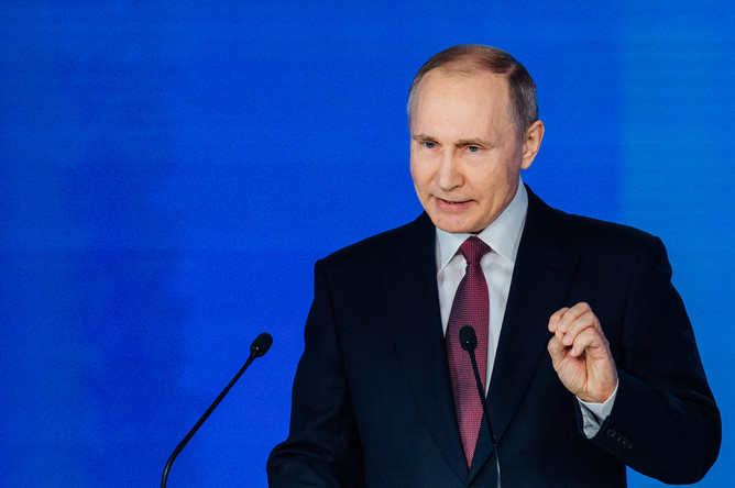 Обращение президента России Владимира Путина к Федеральному собранию в Москве, 1 марта 2018 года