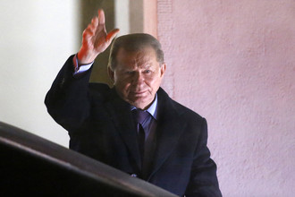 Экс-президент Украины Леонид Кучма перед началом встречи трехсторонней контактной группы «Украина — Россия — ОБСЕ»