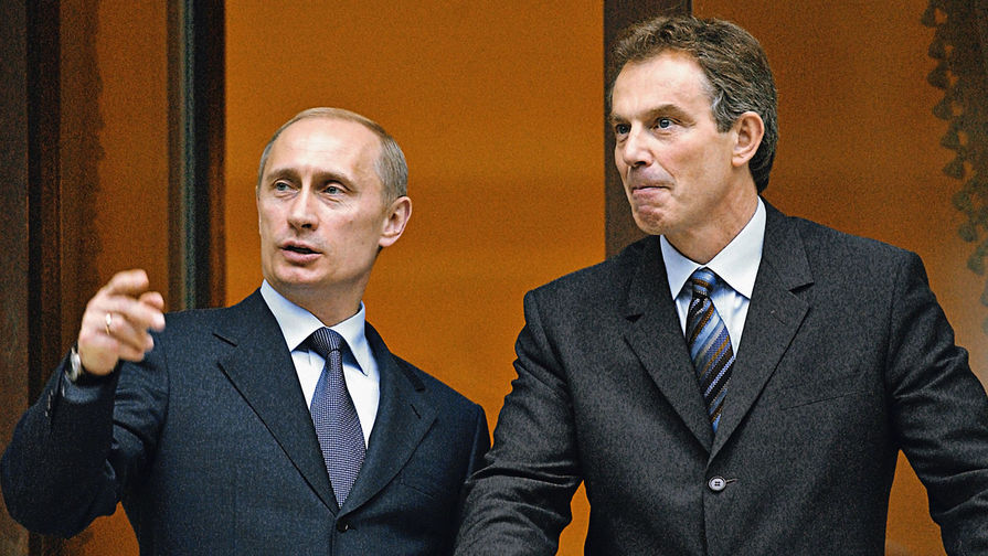 2003 год. Президент России Владимир Путин во время встречи с премьер-министром Великобритании Тони Блэром